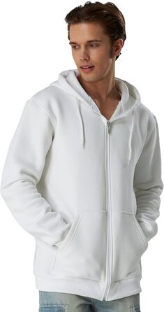 Світшот з капюшоном Smith & Soo для чоловіків – спортивна куртка, толстовка з капюшоном, бавовняна суміш (XXL, білий)