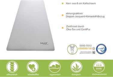 Ebitop Topper Mattress Topper, Cold Foam Mattress Topper, EBI - A2-160.6 Washable Cover 200x160x6 cm White