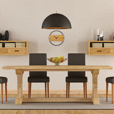 Relaxdays Wall Clock with Wood-Look Design