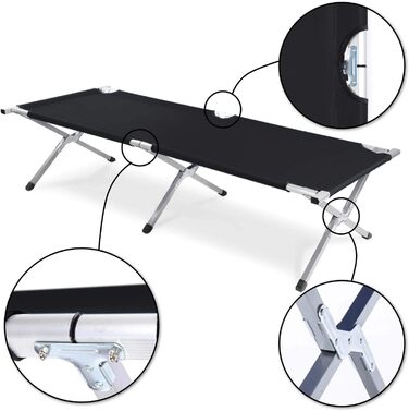 GOODS+GADGETS Folding Army Field Bed - Aluminum