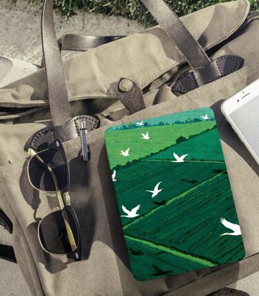 Чохол MoKo для Kindle Paperwhite 12th Gen (2024) та Kindle Colorsoft Signature Edition (2024), PU шкіра, авто-сон/пробудження, сірий ліс (зелена трава та птах)