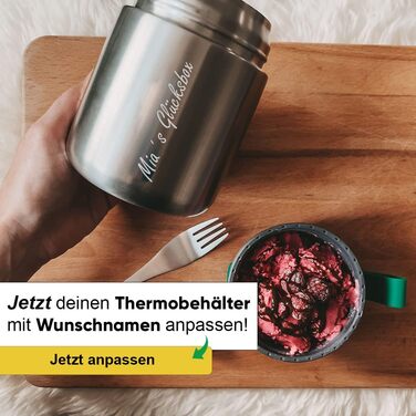 Термоконтейнер для їжі Blockhütte 530 мл, нержавіюча сталь, дитячий ланчбокс, BPA-free, без витоку, з антивакуумним клапаном, придатний для миття в посудомийній машині (сріблястий)