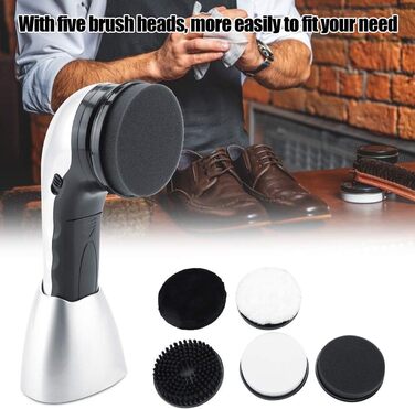 Automatic Electric Shoe Brush Shoe Polishing Machine Electric Shoe Buffer Shoe Care Brush Portable Shoe Cream Machine Cleaning Brush Kit for Shoes, Bags, Sofa, Leather Care