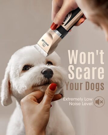 Професійна машинка для стрижки собак та котів oneisall Leise, для щільного хутра, потужний мотор, золото