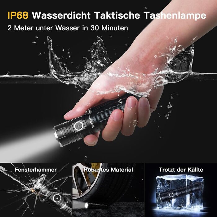 Ліхтар тактичний Wurkkos TS22 LED XHP70.3, 4800 люмен, водонепроникний IPX68, 6 режимів, CRI90, 5000K (зелений)