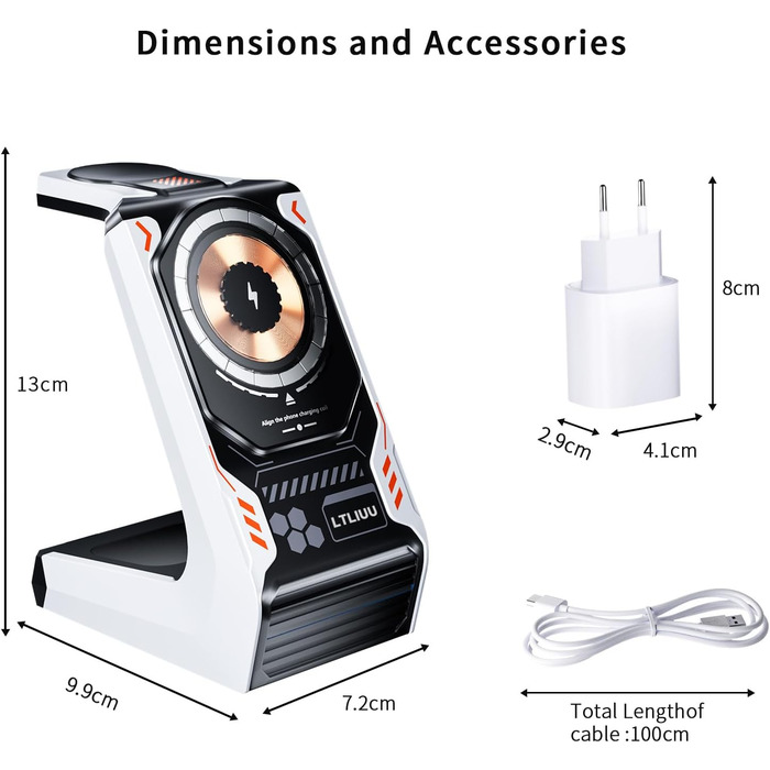 Станція бездротової зарядки 3-в-1 для Apple: iPhone, AirPods, Apple Watch (Weiß)