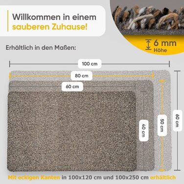 Килимок Entrando 40x60 см - бавовна, антиковзаючі, для дому та вулиці - під двері, терасу, балкон