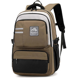 Шкільний рюкзак для підлітків, хлопчиків, водонепроникний, для школи, коледжу, роботи (Хакі)