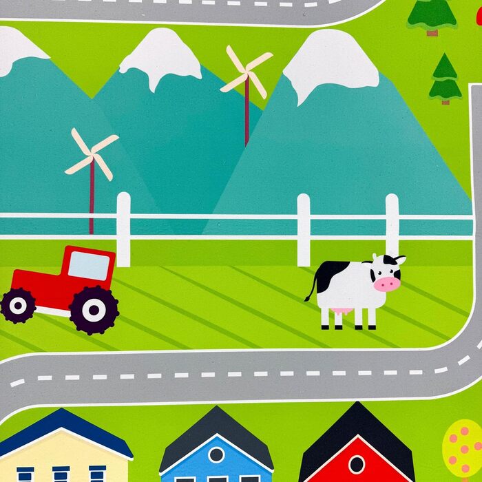 Дитячий килим Teppich-Traum з міською панорамою, сірий, 80x150 см (прямокутний, зелений)