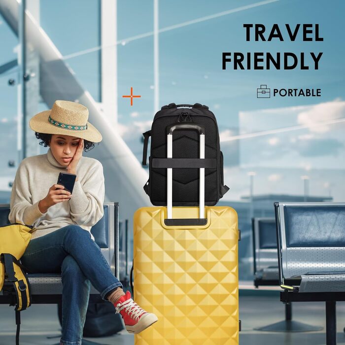 Рюкзак для фотокамери TARION: водонепроникний, з відділенням для 14-дюймового ноутбука та захистом від дощу (чорний)