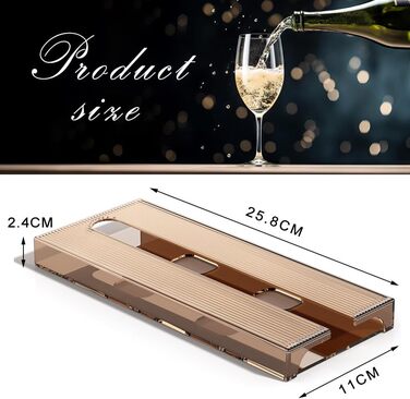 Підвісні тримачі для келихів вина Geoyien (4 шт.), без свердління, міцна конструкція, економія місця (колір: коричневий, розмір: 25,8*11*2,4 см)