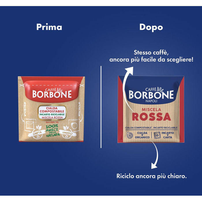 Кавові пади Caffè Borbone Rote Miscela (Червона суміш), ESE 44 мм, біорозкладні, 150 шт