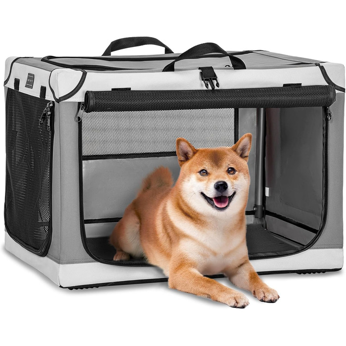 Клітка для собак Petsfit, складана, середнього та малого розміру, сіра, 76x50x49 см