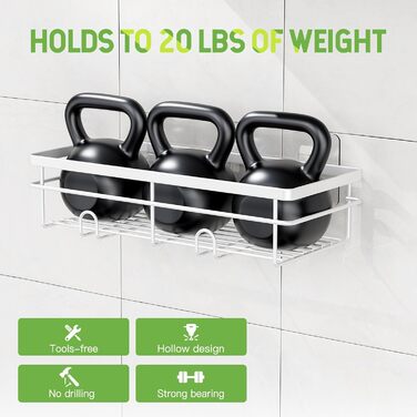 Поличка для душу Uamector без свердління - 2 шт. (білий, нержавіюча сталь)