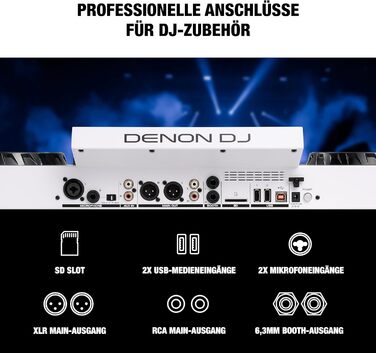 DENON DJ SC LIVE 4 - DJ контролер з розділенням на стеми, Wi-Fi, вбудовані колонки, сумісний з Serato DJ та Virtual DJ