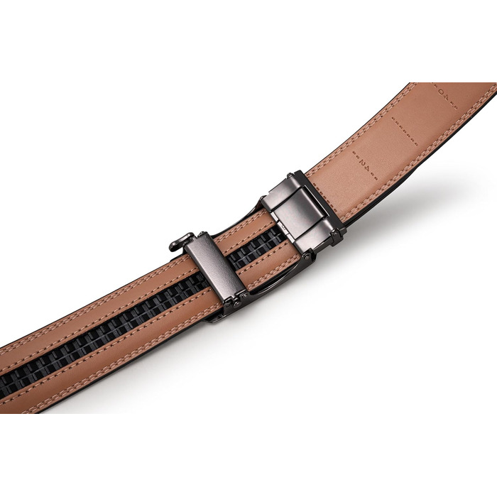 Чоловічий шкіряний ремінь на пряжці, 35 мм, 125 см (для обхвату талії 92-107 см) - чорний