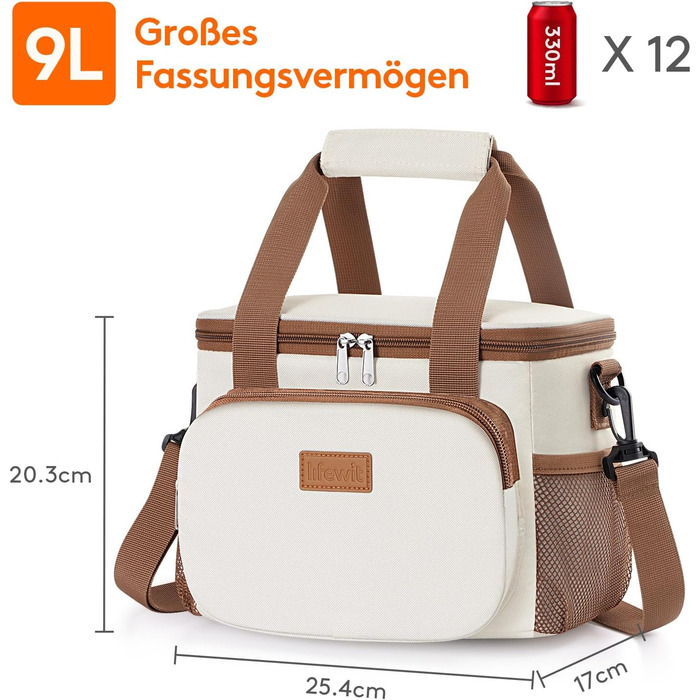 Сумка-холодильник Lifewit 9L: компактна, складна, для їжі, напоїв, пікніків