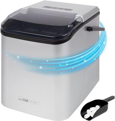 Машина для приготування льоду Clatronic EWB 3785 Silver | Швидке приготування, самоочищення, 1.5 л резервуар | 12 кг/24 год