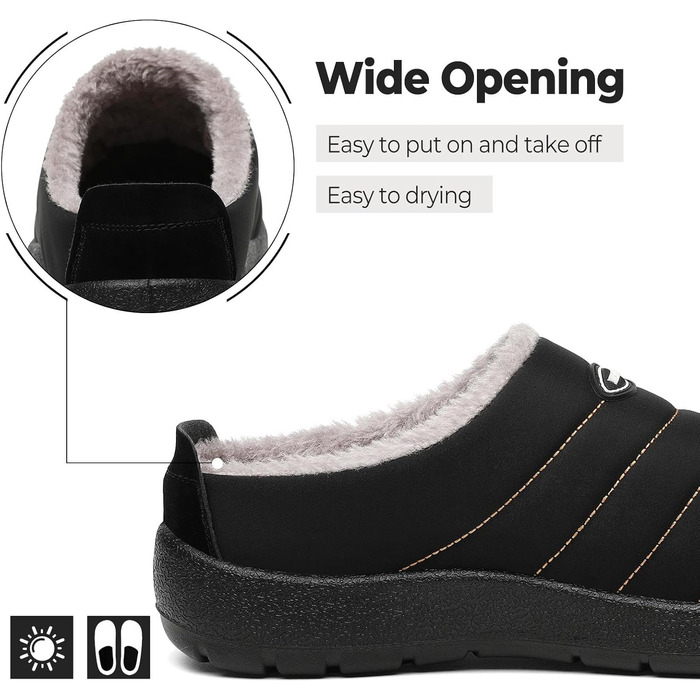 Тапочки халатні зимові для чоловіків та жінок Mishansha, теплі, з плюшевою підкладкою, розмір 35-47, чорний колір