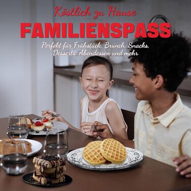 SugarWhisk Mini Pancake Maker, Pancake Maker, Electric Double Pancake Pan, Pancake Pan, Ideal for Pancakes, Cookies, Eggs, Arepas & Breakfast Sandwiches, White (Mini Waffle Iron)