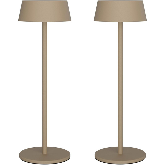 LED-лампа на акумуляторі K-Bright (2 шт.) - бездротова, тепле світло 3000K, регульована яскравість. Підходить для обіднього столу, читання, спальні, саду та ін. Хакі