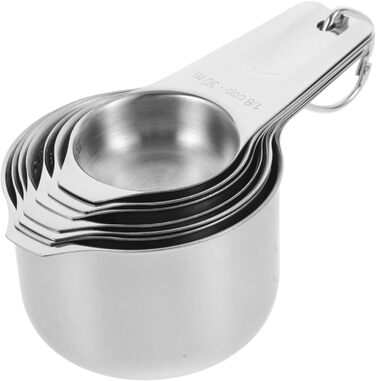 Amosfun 3-Piece Measuring Spoon Set Baking Utensils Adjustable Bowl Holder Clip Shot Glass Measuring Cup Spice Measuring Spoon Cooking Spoon Teacup Measuring Cup Measuring Cup for Measuring Stainless Steel Silver