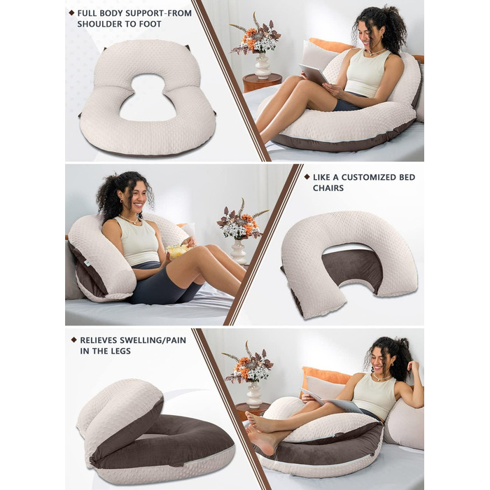 Подушка для читання INSEN, подушка для підтримки спини в ліжку, для читання, відпочинку, медсестер, дорослих, матерів та дітей, подушка для пресу в ліжку, блакитна (з оновленою оксамитовою оббивкою)