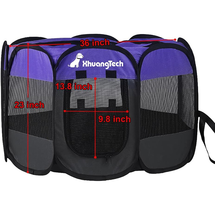 Клітка-манеж для собак та котів XianghuangTechnology, м'який матеріал, портативна, складана, для дому та вулиці, 80 x 58 см (Д x В), фіолетовий