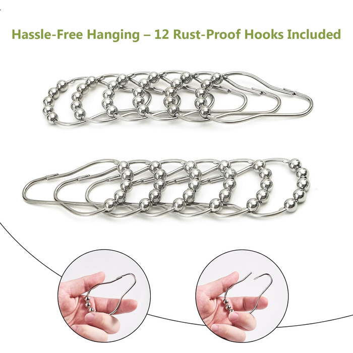 Шторка для душу з тканини Вафле, зелена, 183x183 см, з гачками, водонепроникна, для готелю