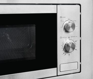 Вбудована мікрохвильова піч Exquisit EMW20-DG-020 | 800 Вт, гриль 1000 Вт, 8 програм, діаметр підноса 27 см, нержавіюча сталь