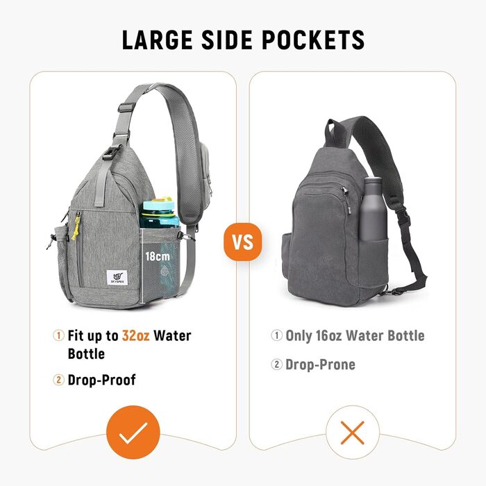 Чоловіча сумка через плече SKYSPER: стильна, захисна, для подорожей та повсякденного використання (сіра)