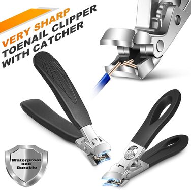 Набір з 5 шт. кусачок для товстих нігтів, широкі губки, для пальців та нігтів, гострі кусачки для врослого мізинця, з довгим руків'ям, помаранчеві