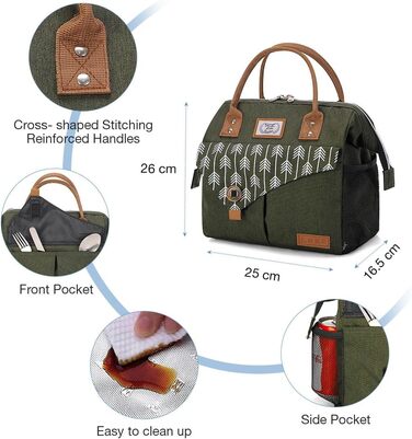 Термосумка Lekesky для жінок - об'єм 11л, зелена