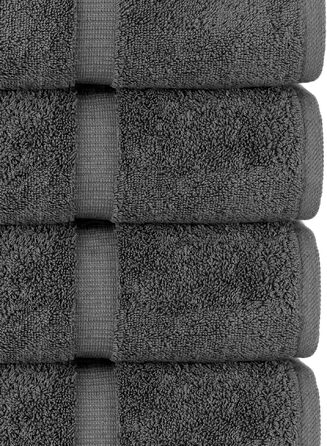 Набір розкішних рушників Chakir Turkish Linens з турецької бавовни, готельна серія, 6 предметів (2 банні, 2 для рук, 2 для обличчя), темно-сірі