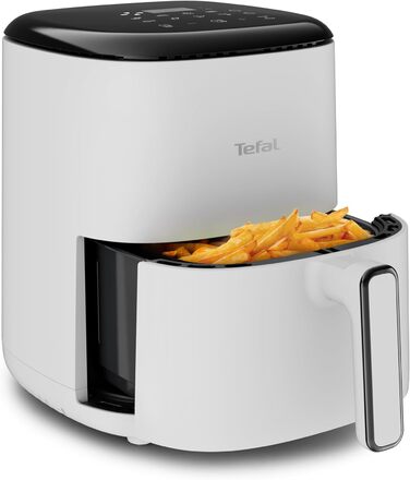 Аерофритюрниця Tefal Easy Fry Compact 3 л, 10 програм, сенсорне управління, антипригарне покриття, енергозберігаюча, світло-сіра