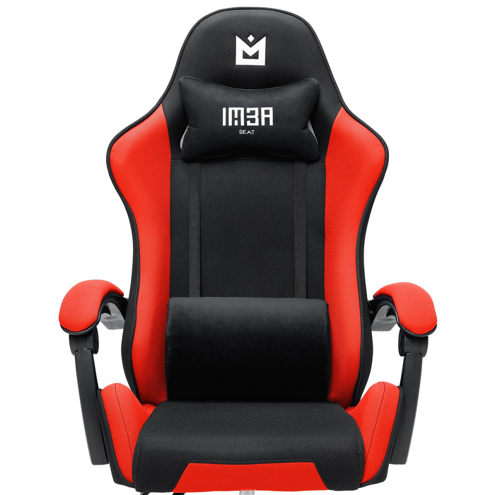 Ігрове крісло IMBA seat Strider, тканина, чорно-червоне
