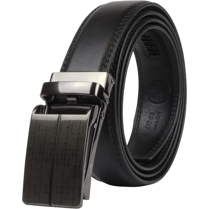 Чоловічий шкіряний ремінь Masters & Stylists з автоматичною пряжкою, коричневий/чорний, ширина 3,1 см, довжина 110/120 см, з подарунковою коробкою