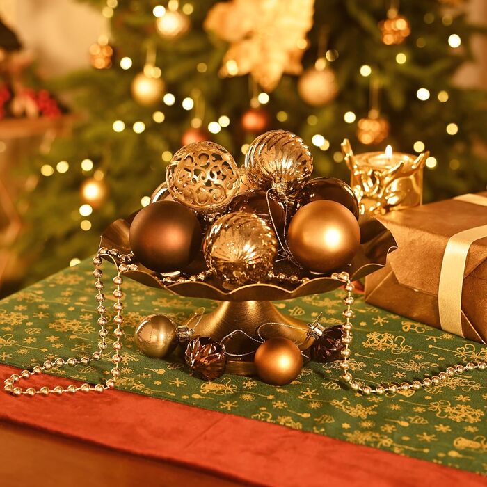 100 прикрас на ялинку Valery Madelyn Bronze - ялинкові кулі з підвісками, подарунковий набір
