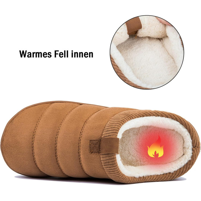 Чоловічі тапочки зимові теплі м'які з меморі-піною, неслизькі для дому та вулиці (41/42 EU, Коричневі)