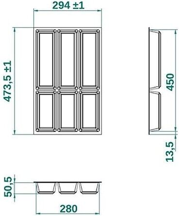 Органайзер для столових приборів Orga-Box сріблясто-сірий для шухляди 80 см (473,5 x 694 мм) Nobilia (2012-2024) III