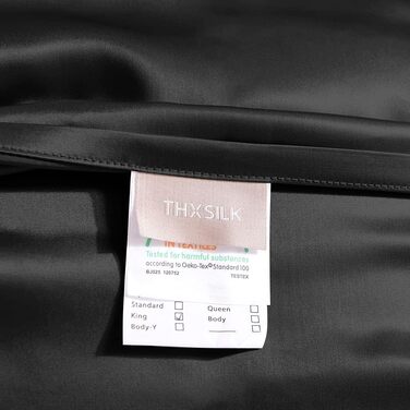 THXSILK 2-Pack Pillowcases Silk 25 Momme - 100% Natural Silk Pillowcases with Zipper for Hair - 2 Pieces, Black, 40x80cm