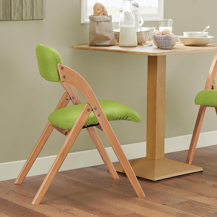 SoBuy FST92-GR Folding Chair Kitchen Chair with Padded Seat and Backrest Green WxHxD approx.: 47x77x60cm 1 Chair Green