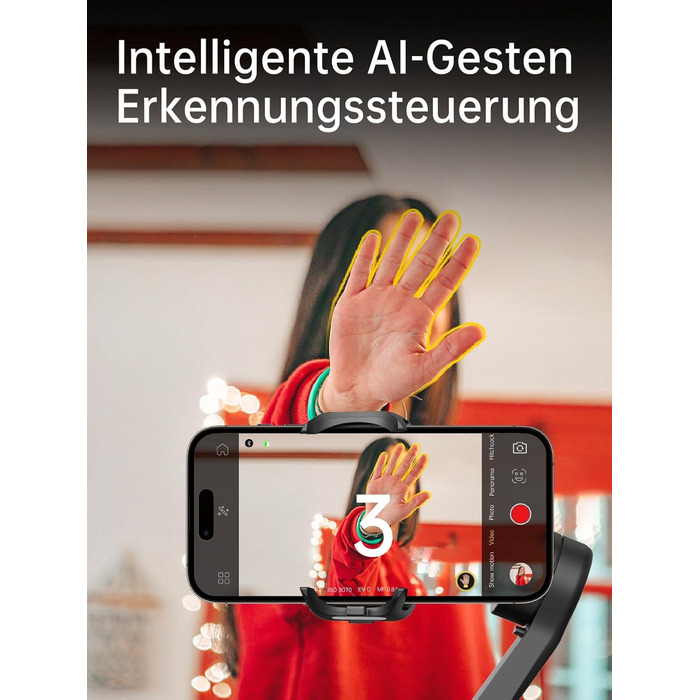 Стабілізатор для смартфона AOCHUAN 3-осьовий, складний, з фокусним колесом, для iPhone та Android, Smart XE