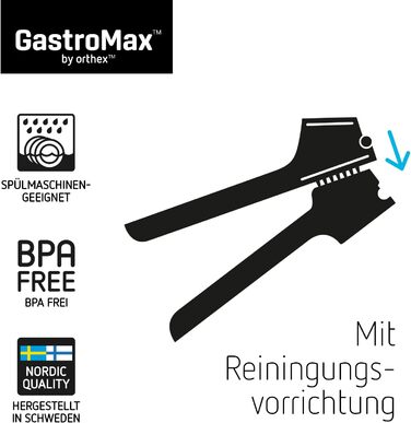 Пресс для часнику GastroMax - ергономічні ручки, вбудований очисник, безпечний BPA-free, Made in Sweden