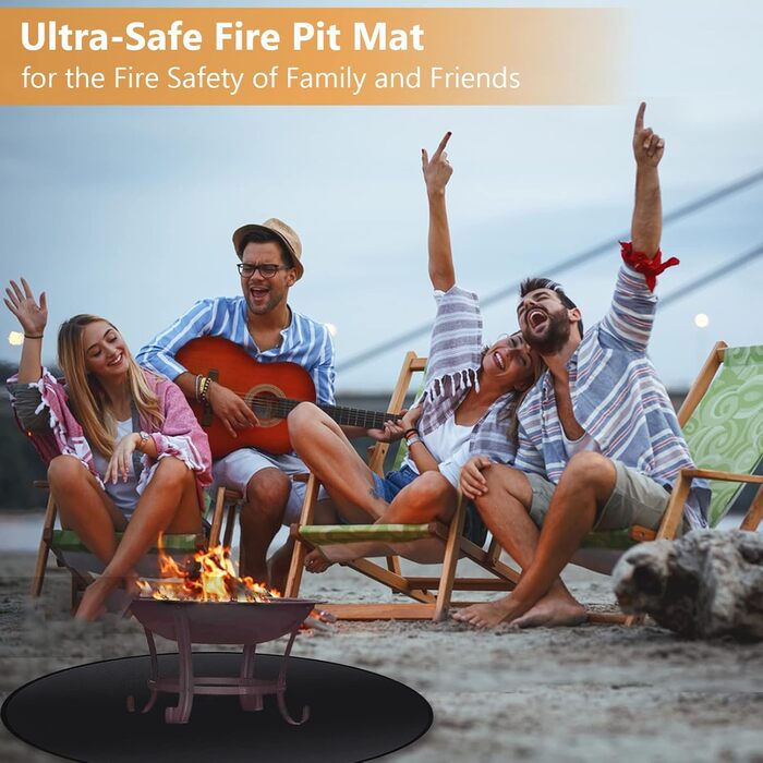 Вогнетривка підкладка ROCKY&CHAO 152x107 см — захисний килимок від вогню з 3 шарів (скловолокно та алюміній) для гриля, BBQ, кемпінгу та захисту підлоги та газону