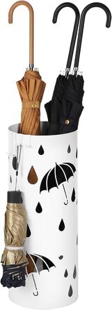 SONGMICS White Umbrella Stand - 49 x 19.5 cm - Durable & Stylish