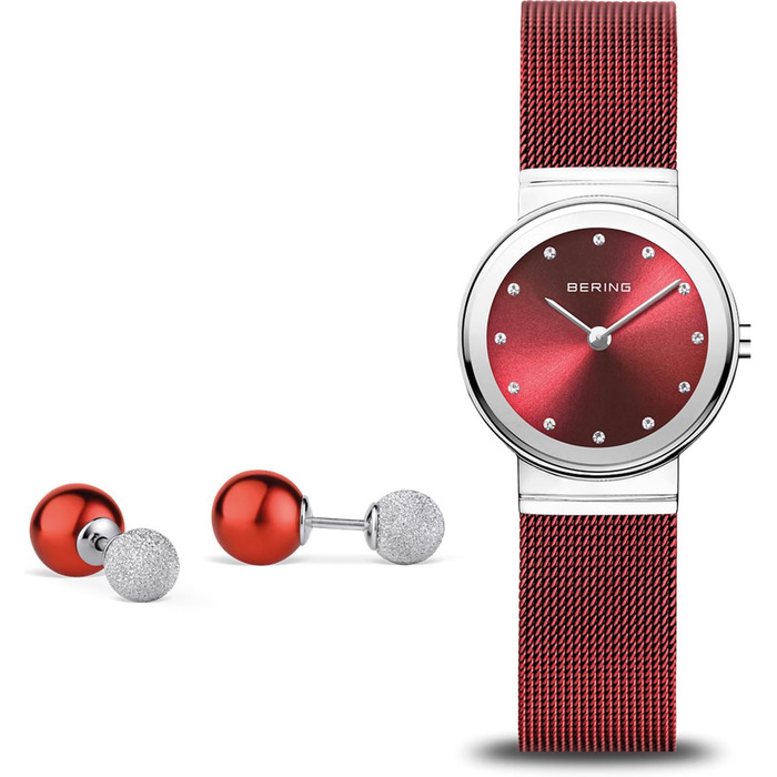 Годинник Bering жіночий кварцовий на зап'ястя | 26 мм корпус та циферблат з нержавіючої сталі | Браслет Міланська сітка | Сапфірове скло | 5 ATM | 10126 (10126-303-GWP)