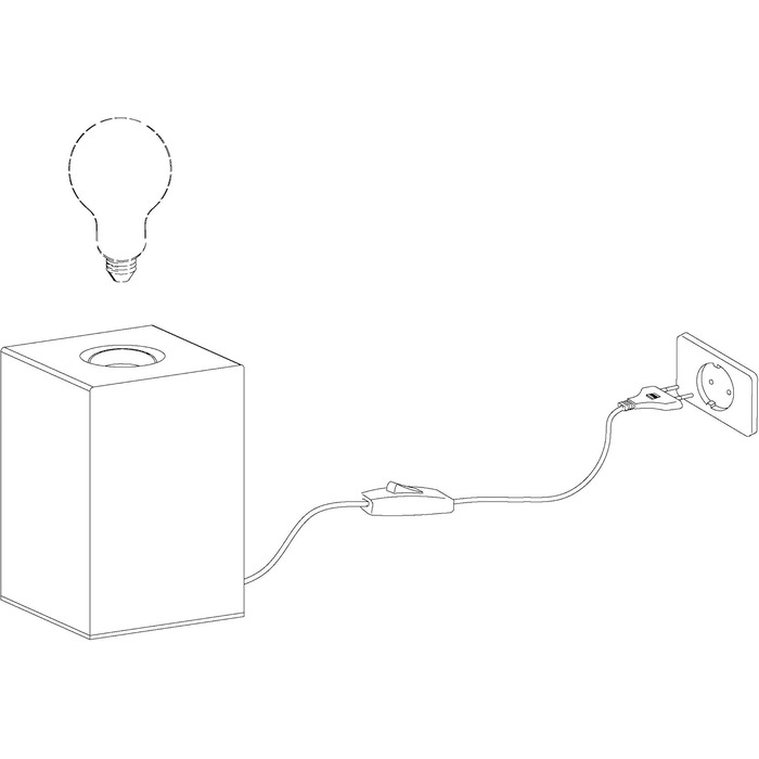 Настільна лампа EGLO Prestwick: вінтажний стиль, індустріальний дизайн, бетон, сірий колір, з вимикачем, патрон E27