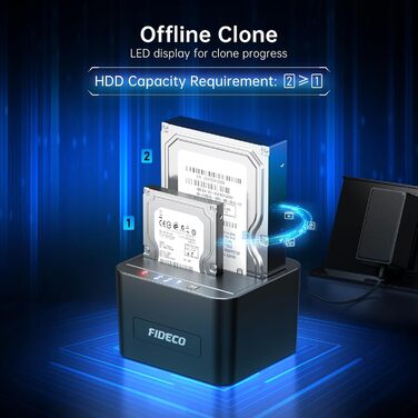 Док-станція для HDD/SSD FIDECO, USB 3.0, 2.5/3.5