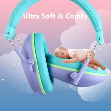 Навушники для захисту від шуму ProCase для дітей, 24dB NRR, складні, регульовані, фіолетові